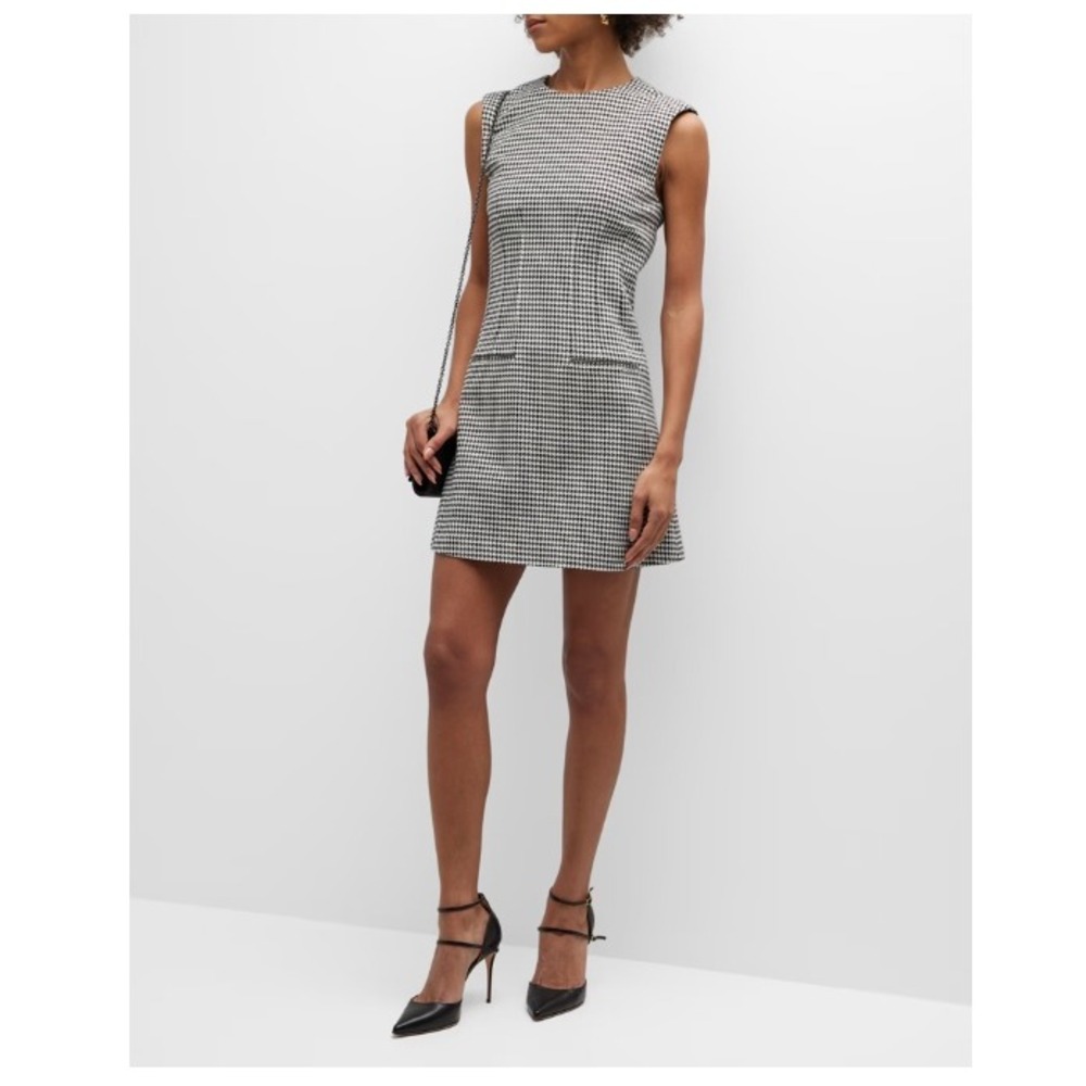 Derek Lam 10 Crosby Rooney Houndstooth Mini A-Line Dress 8 NWT Minimalist